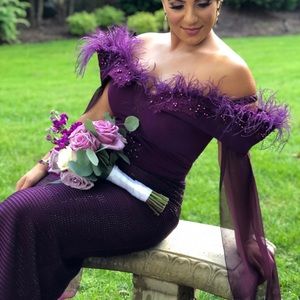 Purple Feather Gown